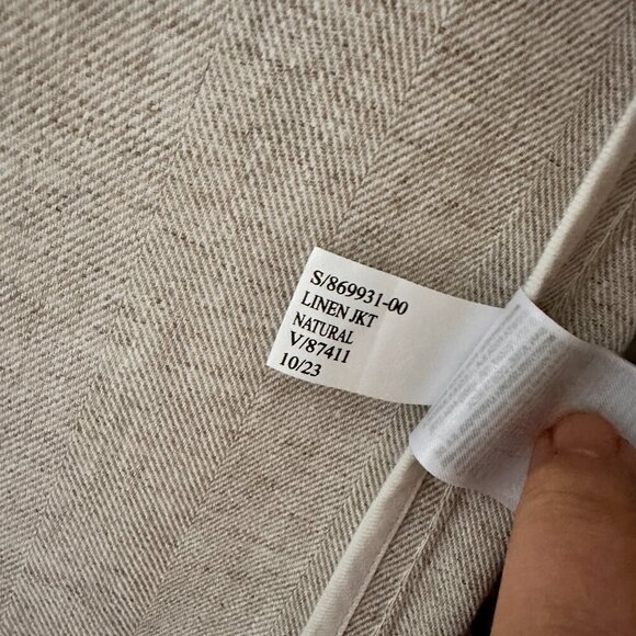 (BR) Men's Sport Coat Blazer  Linen Blend Blazer 38C Beige (S ) FITS Lady(L) - Picture 15 of 16